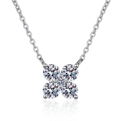 1.26 Carat Moissanite 925 Sterling Silver Geometric Shape Pendant Necklace
