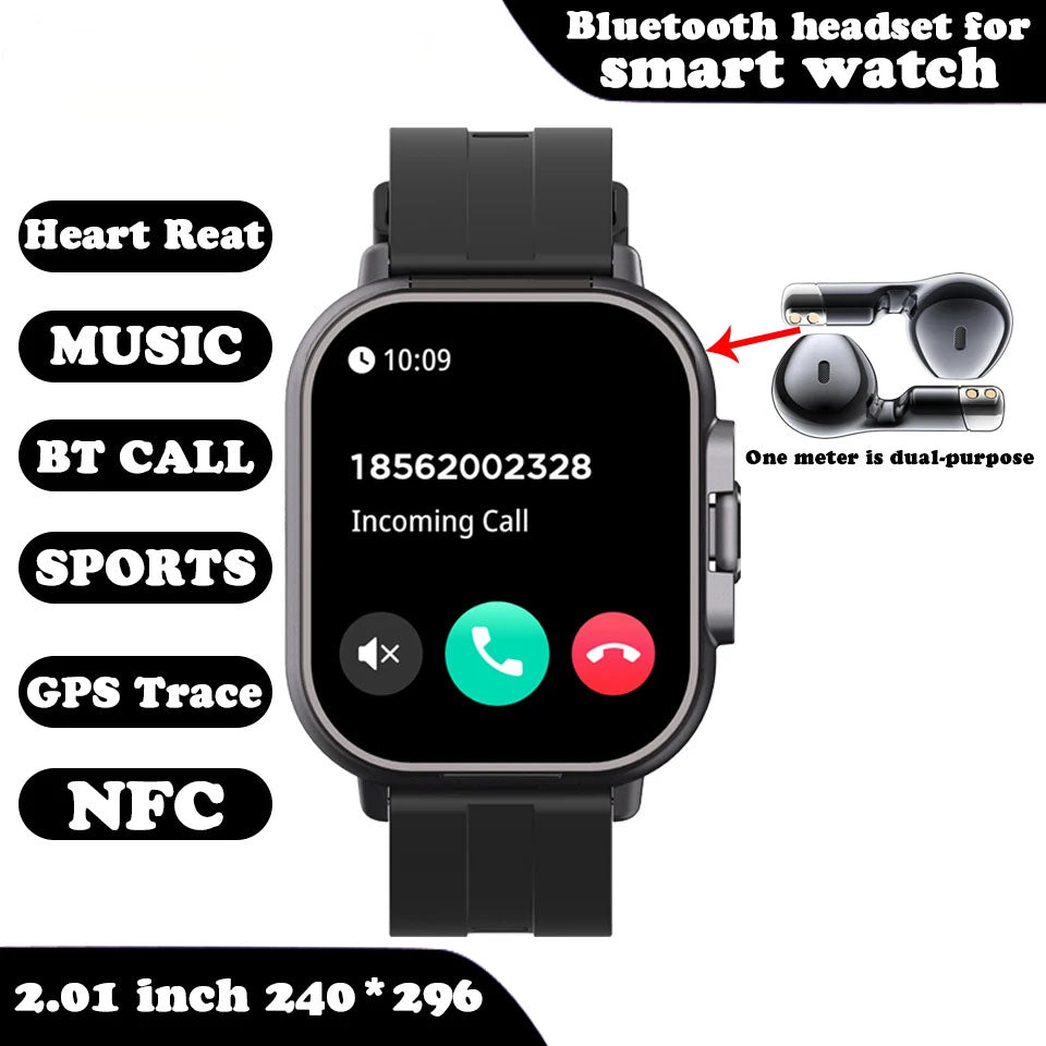 ⌚🎧 GlowTech SyncWear Duo – 2-in-1 Smartwatch with Built-In Bluetooth Earbuds