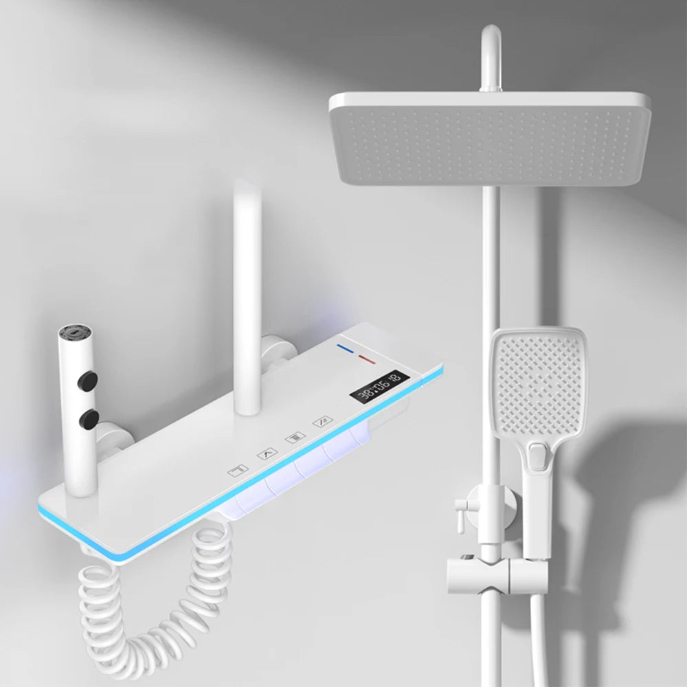 🚿 GlowBath LuxeKeys Shower System – Digital Thermostat Spa Shower with Ambient Lighting