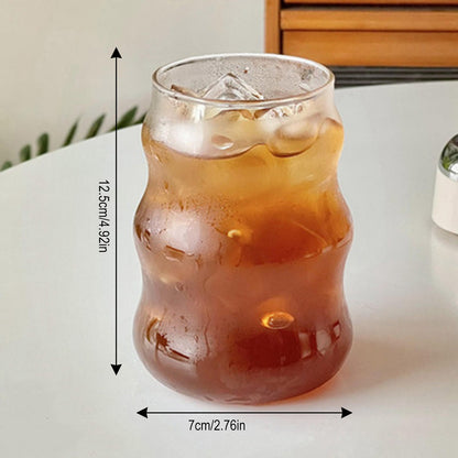 ☕ GlowSip RetroGlass – Striped Vintage-Inspired Coffee Tumbler