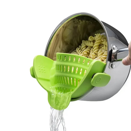 GlowKitchen ClipDrain – Universal Silicone Clip-On Pot Strainer