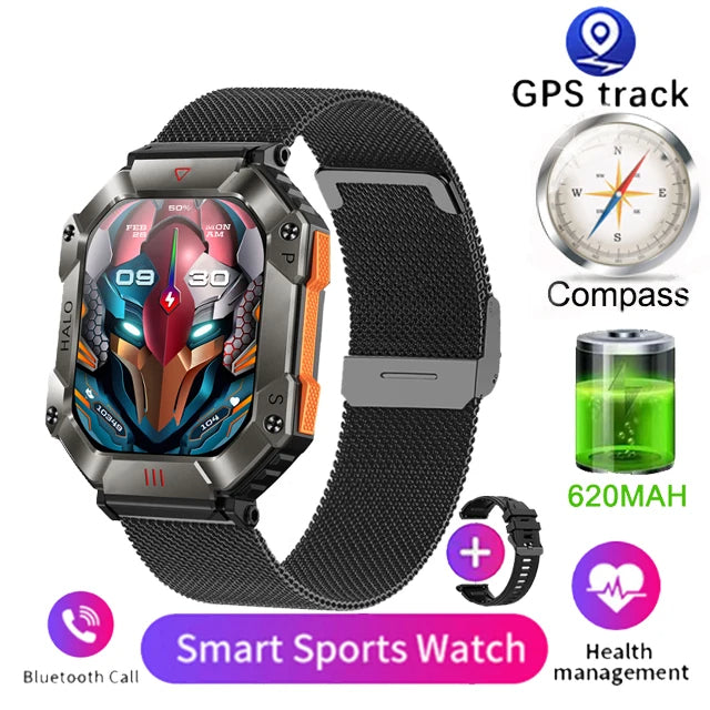⌚ GlowForce TitanX – Rugged Military Smartwatch for Men