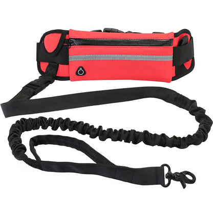 🐕‍🦺 GlowPet FreeStride – Hands-Free Bungee Dog Leash with Storage & Reflective Stitching