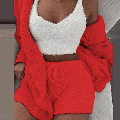 🛋️ GlowLuxe CozySet – 3-Piece Women’s Knit Pajama Lounge Set