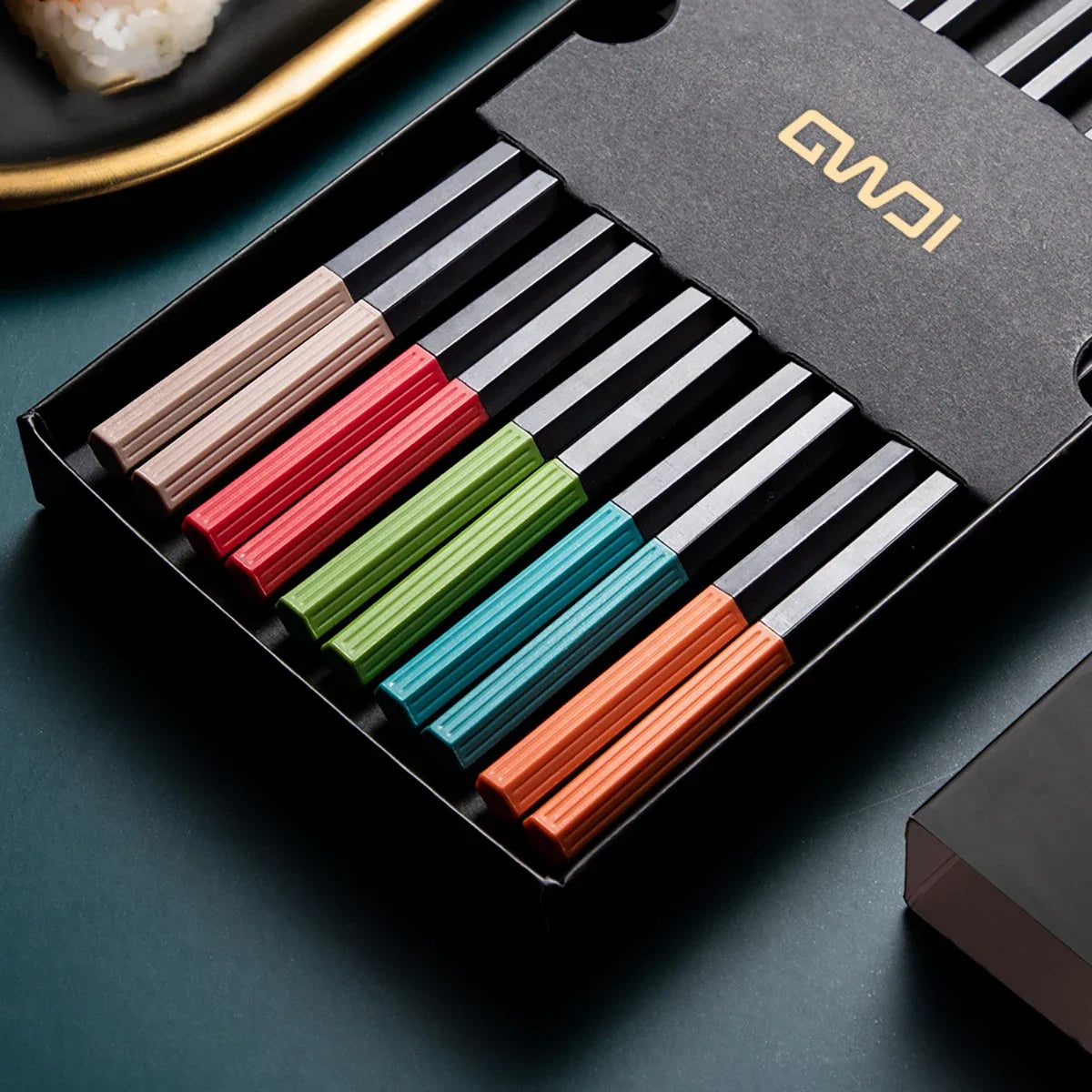 GlowTable NihonGrip – 5 Pairs High-Quality Japanese Non-Slip Chopsticks