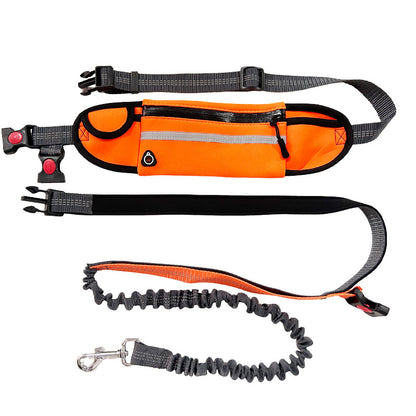 🐕‍🦺 GlowPet FreeStride – Hands-Free Bungee Dog Leash with Storage & Reflective Stitching