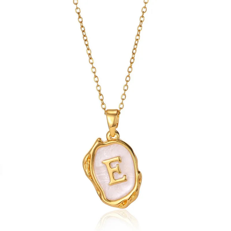 ✨ GlowLuxe AlphaGold Necklace – A–Z Gold Plated Initial Pendant on Snake Chain