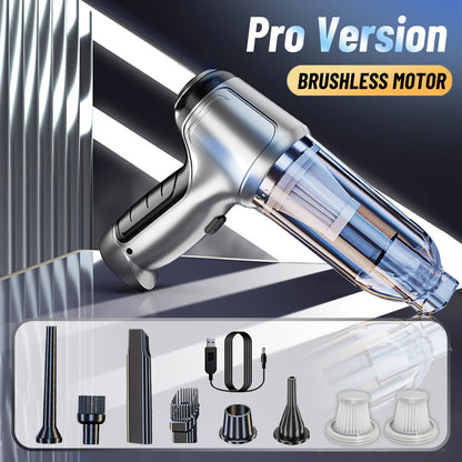 🚗 GlowDrive TurboClean Max – 2-in-1 Wireless Car Vacuum Cleaner & Blower (95,000PA)