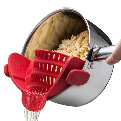 GlowKitchen ClipDrain – Universal Silicone Clip-On Pot Strainer