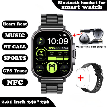 ⌚🎧 GlowTech SyncWear Duo – 2-in-1 Smartwatch with Built-In Bluetooth Earbuds