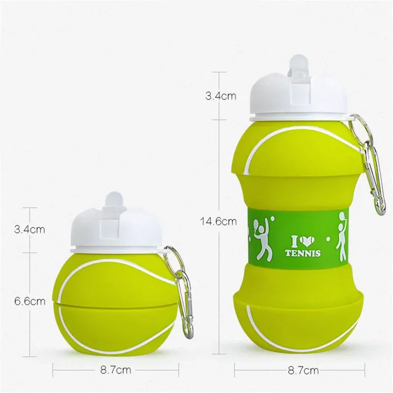 🏀 GlowHydrate SportFlex – Foldable Sports Ball Silicone Water Bottle
