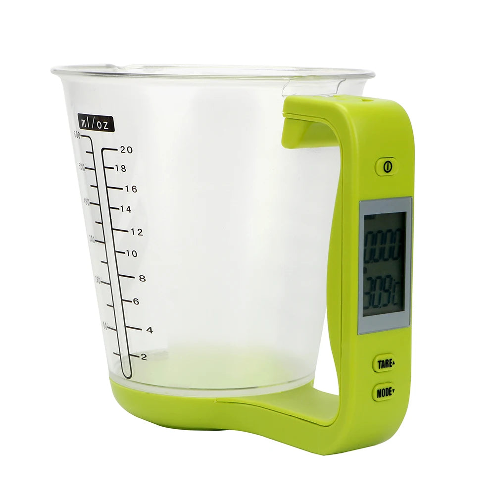 ⚖️ GlowKitchen MeasureSmart Cup – Digital Measuring Cup with Scale, LCD Display & Temperature Sensor