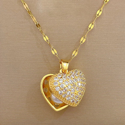 🌸 GlowCharm PearlShell – Openable Shell Pendant Necklace with Pearl