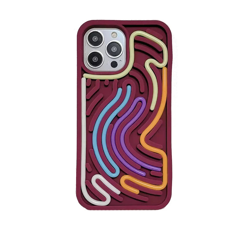 📱 GlowPlay FocusCase – Stress-Relieving Silicone Maze Phone Case for iPhone