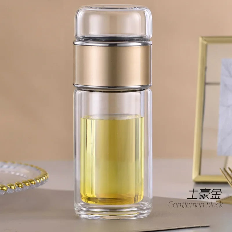 🍵 GlowSip InfuseGlass – Double-Layer Tea Infuser Bottle