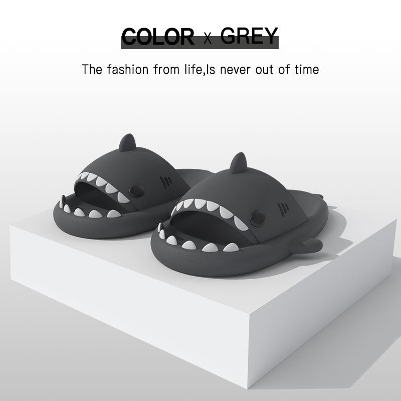 🦈 GlowChomp Slides – Funny Shark Mouth Open-Toe Slippers