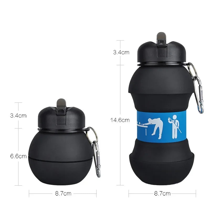 🏀 GlowHydrate SportFlex – Foldable Sports Ball Silicone Water Bottle