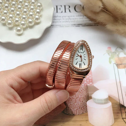 ⌚ GlowTime Serpentina – Gold Serpentine Quartz Bracelet Watch