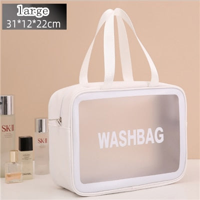 🧳 GlowTote ClearJet – Waterproof Travel Wash & Makeup Bag