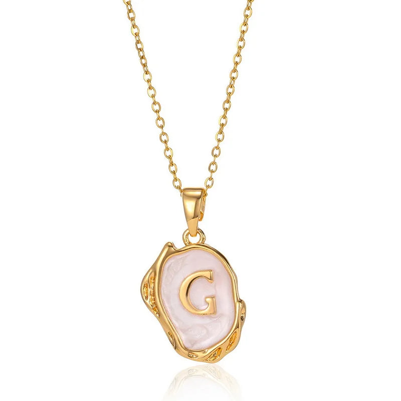 ✨ GlowLuxe AlphaGold Necklace – A–Z Gold Plated Initial Pendant on Snake Chain