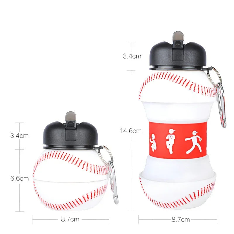 🏀 GlowHydrate SportFlex – Foldable Sports Ball Silicone Water Bottle