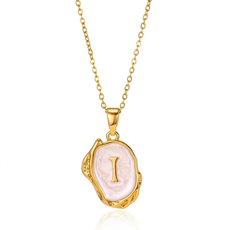 ✨ GlowLuxe AlphaGold Necklace – A–Z Gold Plated Initial Pendant on Snake Chain