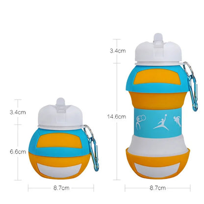 🏀 GlowHydrate SportFlex – Foldable Sports Ball Silicone Water Bottle
