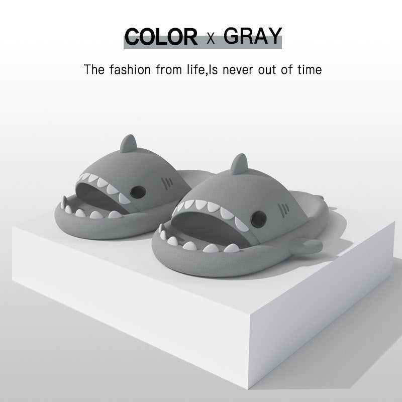 🦈 GlowChomp Slides – Funny Shark Mouth Open-Toe Slippers