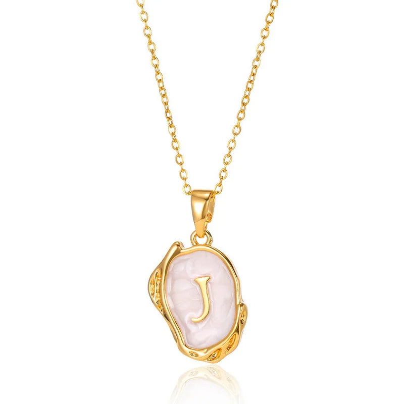 ✨ GlowLuxe AlphaGold Necklace – A–Z Gold Plated Initial Pendant on Snake Chain