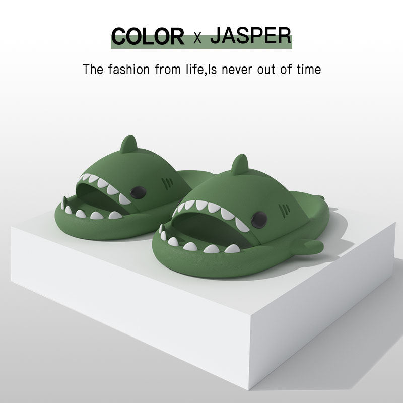 🦈 GlowChomp Slides – Funny Shark Mouth Open-Toe Slippers