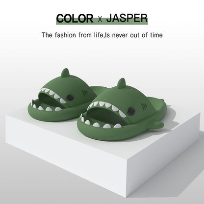 🦈 GlowChomp Slides – Funny Shark Mouth Open-Toe Slippers