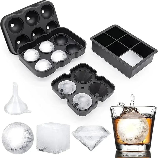 🧊 GlowHome ChillCraft Molds – Round, Square & Diamond Silicone Ice Makers