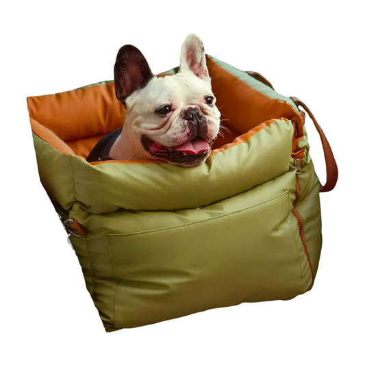 🐾 GlowPet RoadLuxe – Vintage Denim Dog Car Seat Bed & Travel Lounge