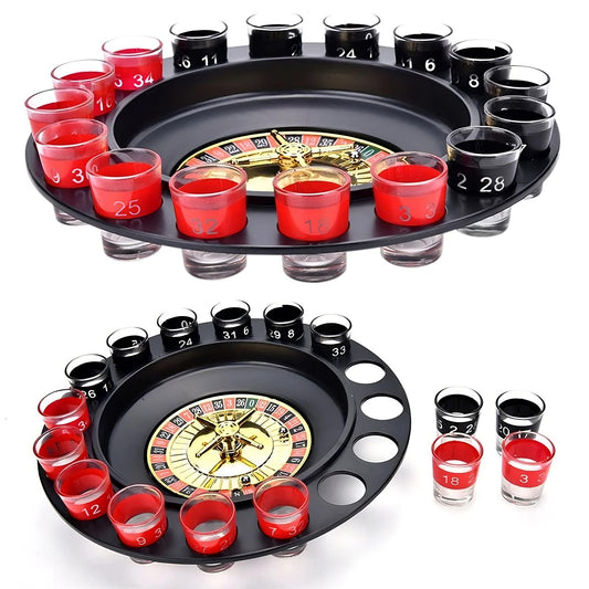 🎲 GlowParty SpinShot Royale – Shot Glass Roulette Drinking Game Set (16 Glasses + 2 Balls)