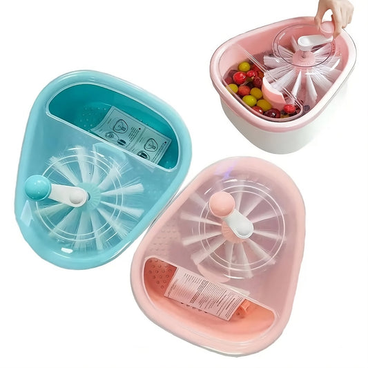 🍇 GlowKitchen SpinFresh – 720° Manual Fruit Cleaner & Serving Bowl