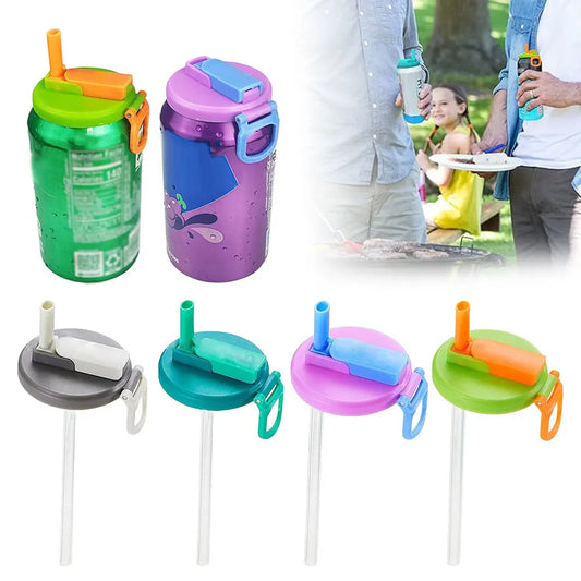 🥤 GlowSip CanGuard – Reusable Soda Can Lids with Silicone Straws