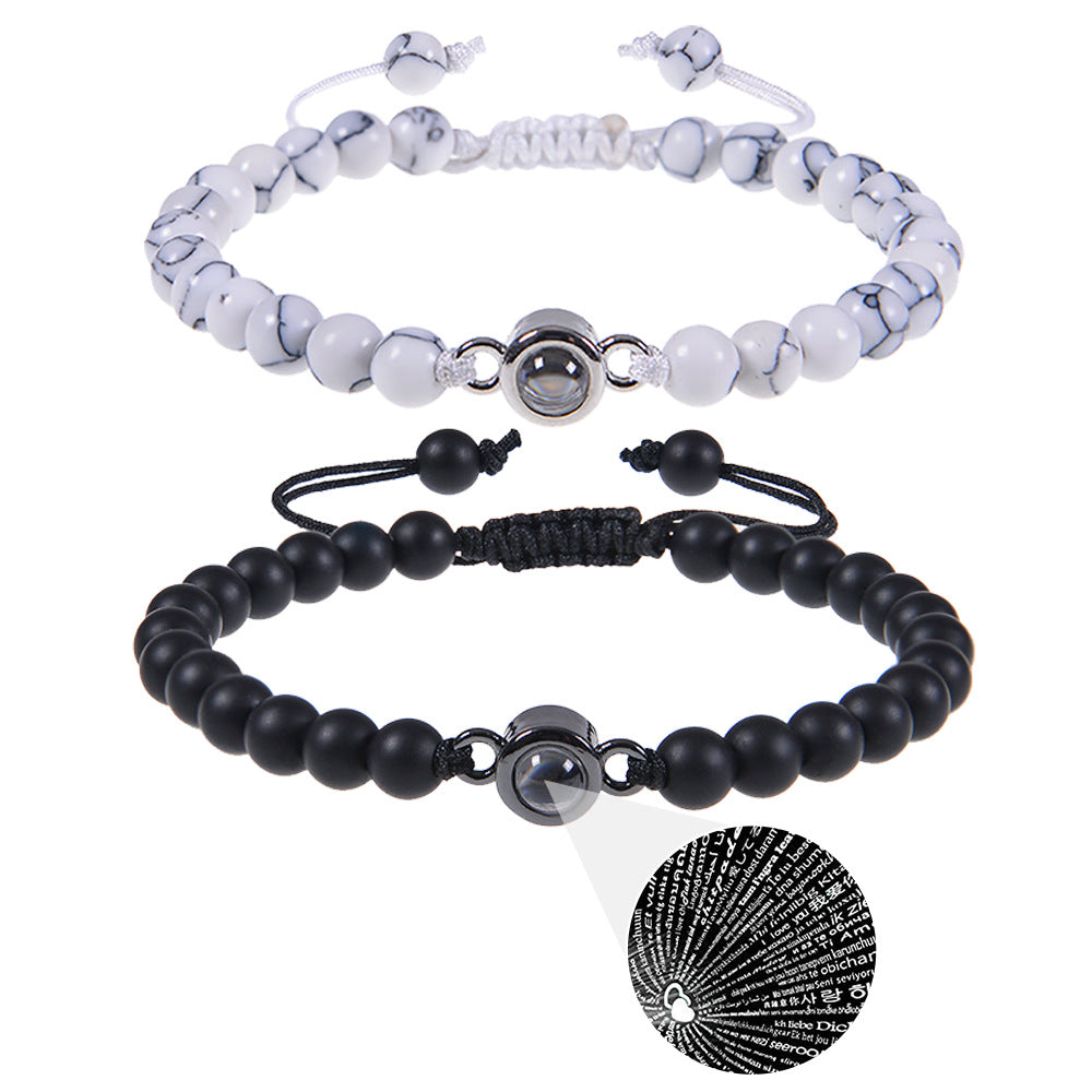💞 GlowGift InfinityLove Set – "I Love You" in 100 Languages Nano-Projection Bracelet & Necklace