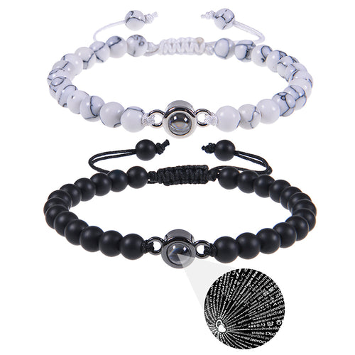 💞 GlowGift InfinityLove Set – "I Love You" in 100 Languages Nano-Projection Bracelet & Necklace