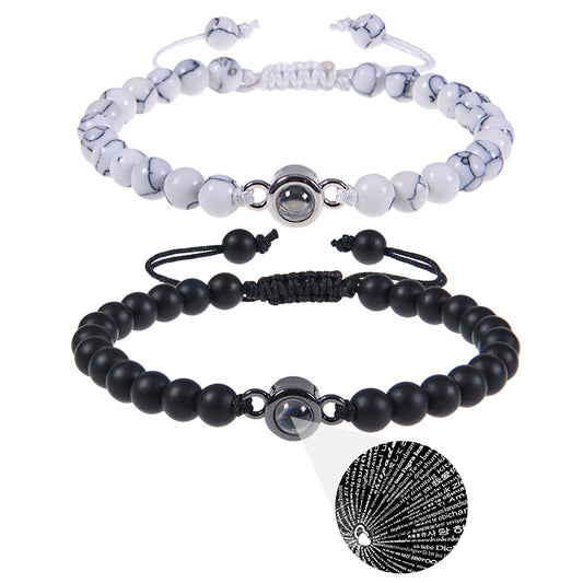 💞 GlowGift InfinityLove Set – "I Love You" in 100 Languages Nano-Projection Bracelet & Necklace