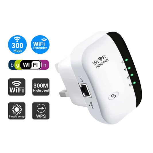 📶 GlowConnect Boost300 – 300Mbps WiFi Repeater & Range Extender