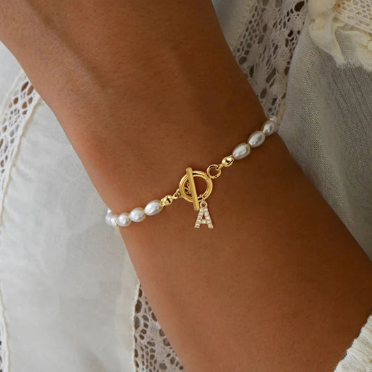 ✨ GlowCharm SignatureSparkle – Pave Zircon 26-Initial Custom Bracelet