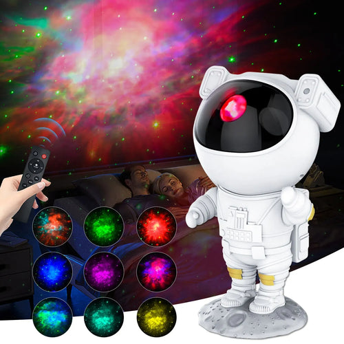 🌌 GlowHome AstroBeam – 360° Astronaut Galaxy Projector with Remote & Nebula Effects