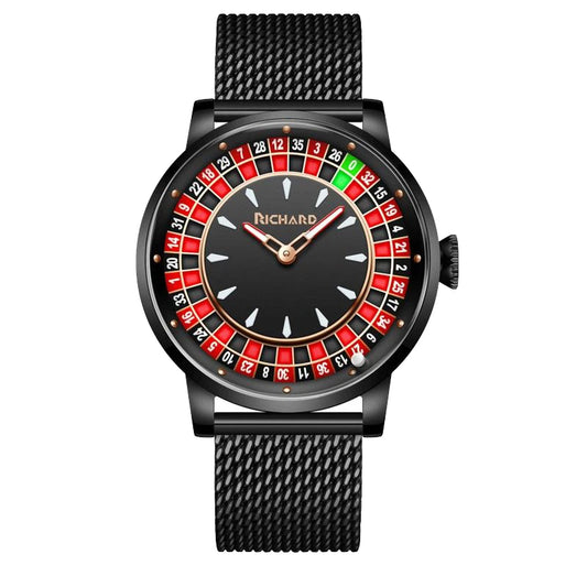 🎰 GlowTime CasinoSpin – NH35 Automatic Mechanical Watch with Functional Roulette Dial