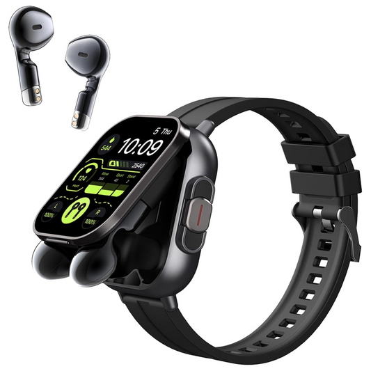 ⌚🎧 GlowTech SyncWear Duo – 2-in-1 Smartwatch with Built-In Bluetooth Earbuds