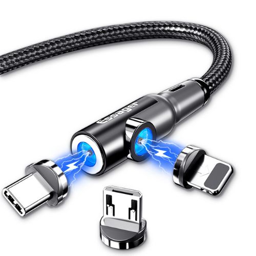 🔌 GlowCharge DuoMag Cable – 2-in-1 Magnetic LED Charging Cable with Multi-Tip Connectors