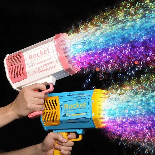 🫧 GlowPop BubbleBlaster – 69-Hole Bubble Gun with Lights & Fan