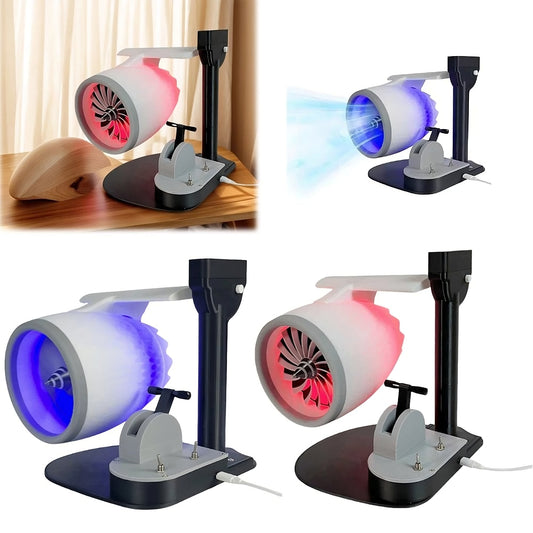 🛩 GlowTech AeroMist Turbo – USB Jet Engine Fan with Humidifier & Tail Flame Light