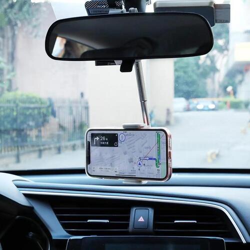🚘 GlowDrive MirrorMount 360 – Adjustable Rearview Phone Holder for Cars
