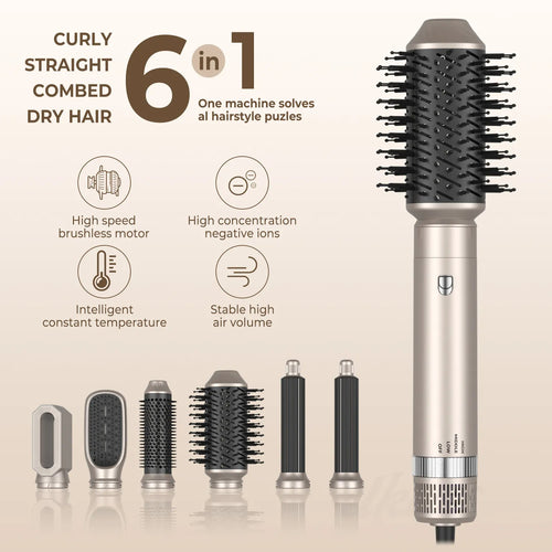 💨 GlowStyle AirMaster 6X – 6-in-1 Hair Dryer Brush & Volumizer