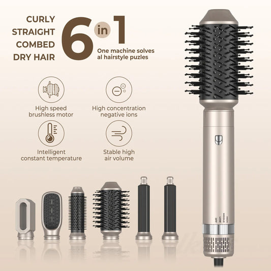💨 GlowStyle AirMaster 6X – 6-in-1 Hair Dryer Brush & Volumizer
